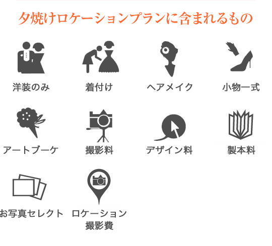 夕焼けロケーションプランに含まれるもの